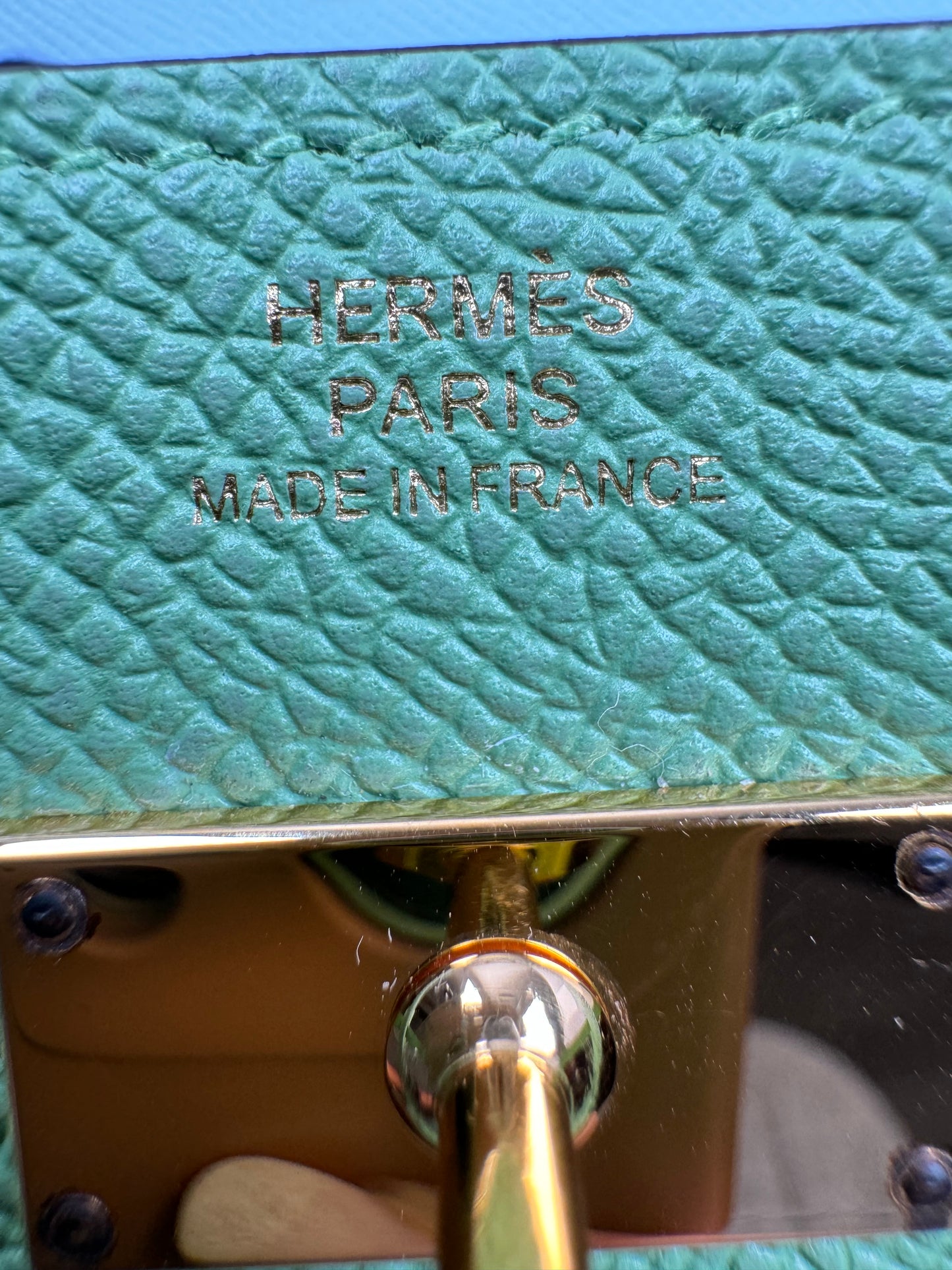 Preowned Hermes Kelly To Go Vert Criquet