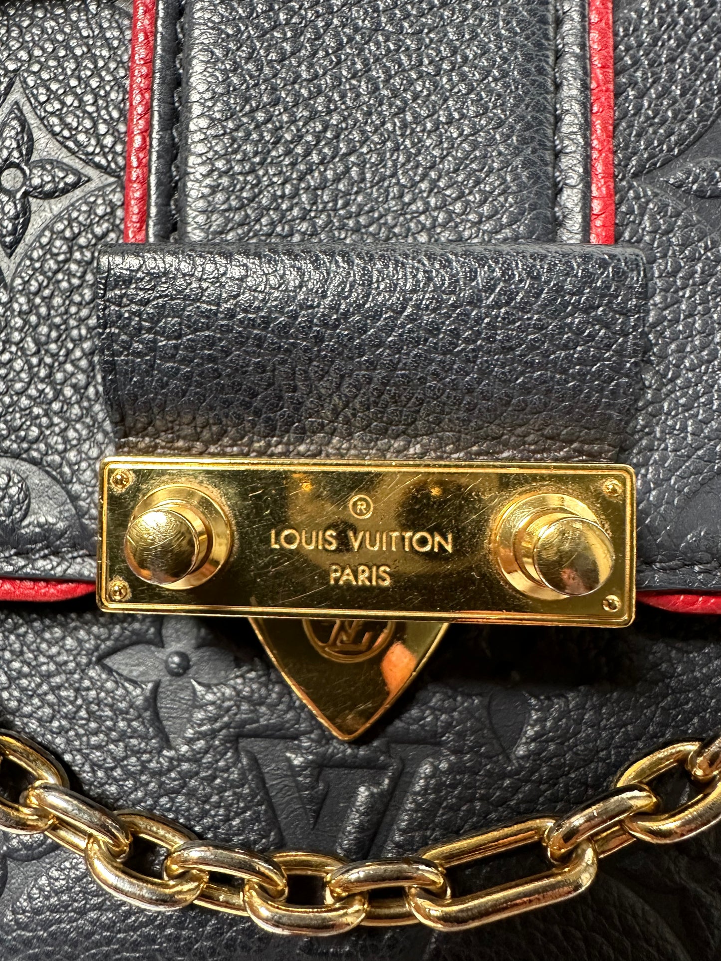 Preowned Louis Vuitton St. Sulpice PM size Marine Rouge