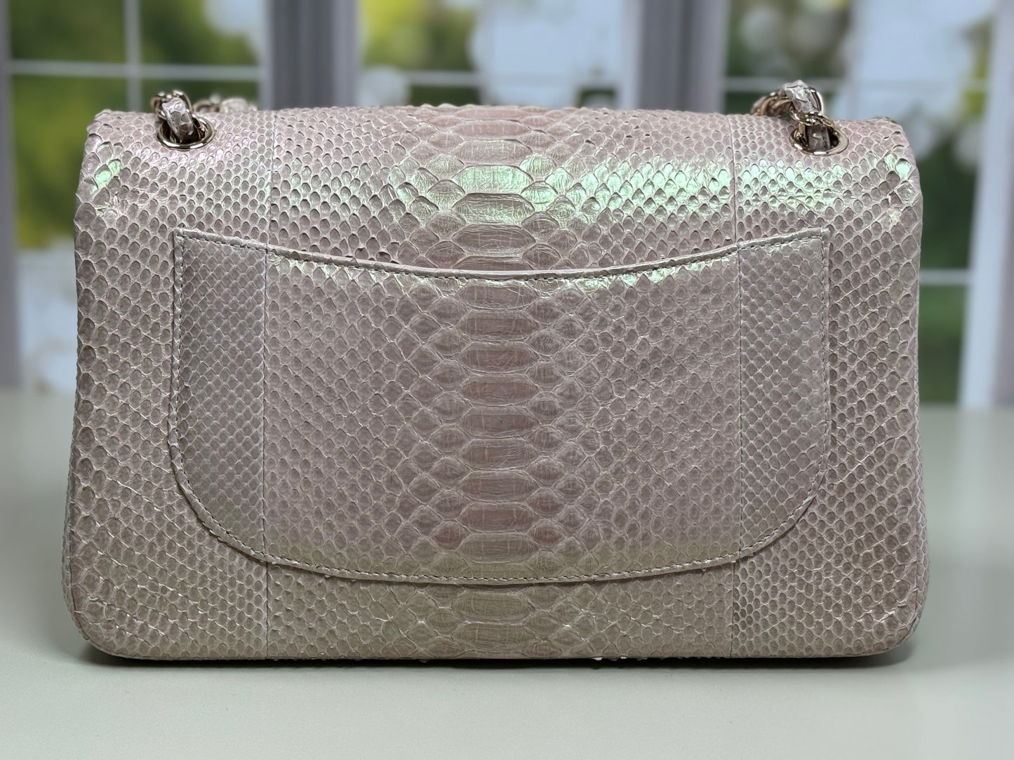 Preowned Chanel Jumbo Python GHW