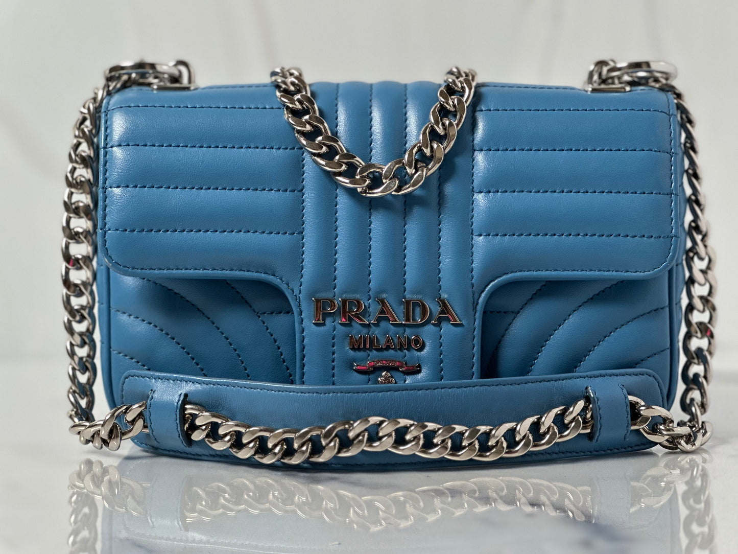 Preowned Prada Chain Flap Bag Small