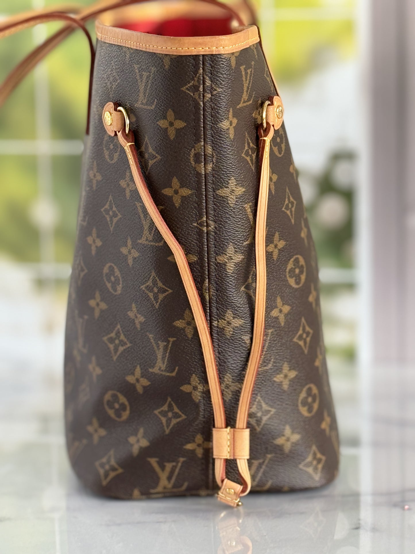 CA2109 Pre-Owned Louis Vuitton Neverful Mm size monogram