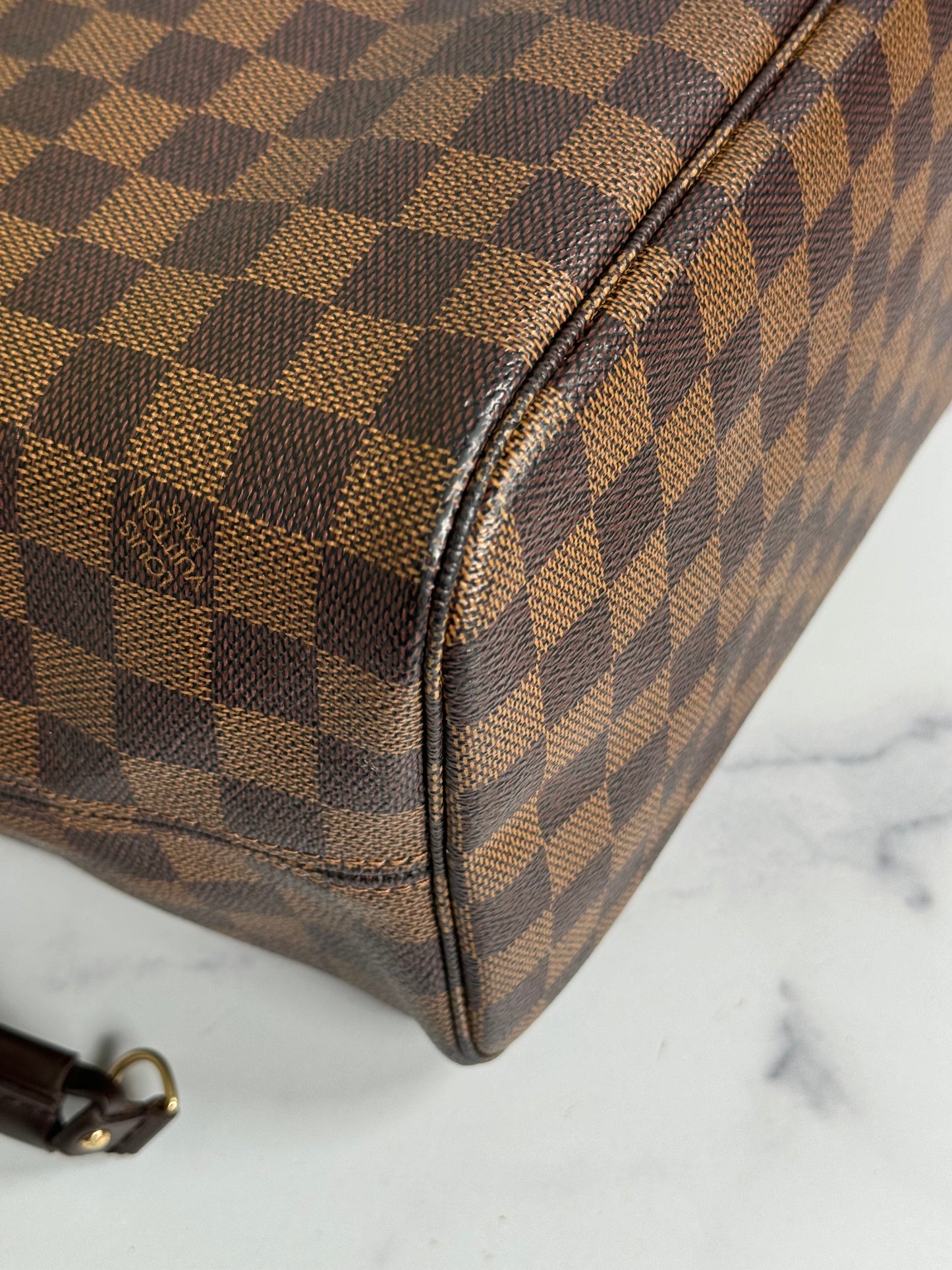 Preowned Louis Vuitton Neverful MM Size Damier Ebene