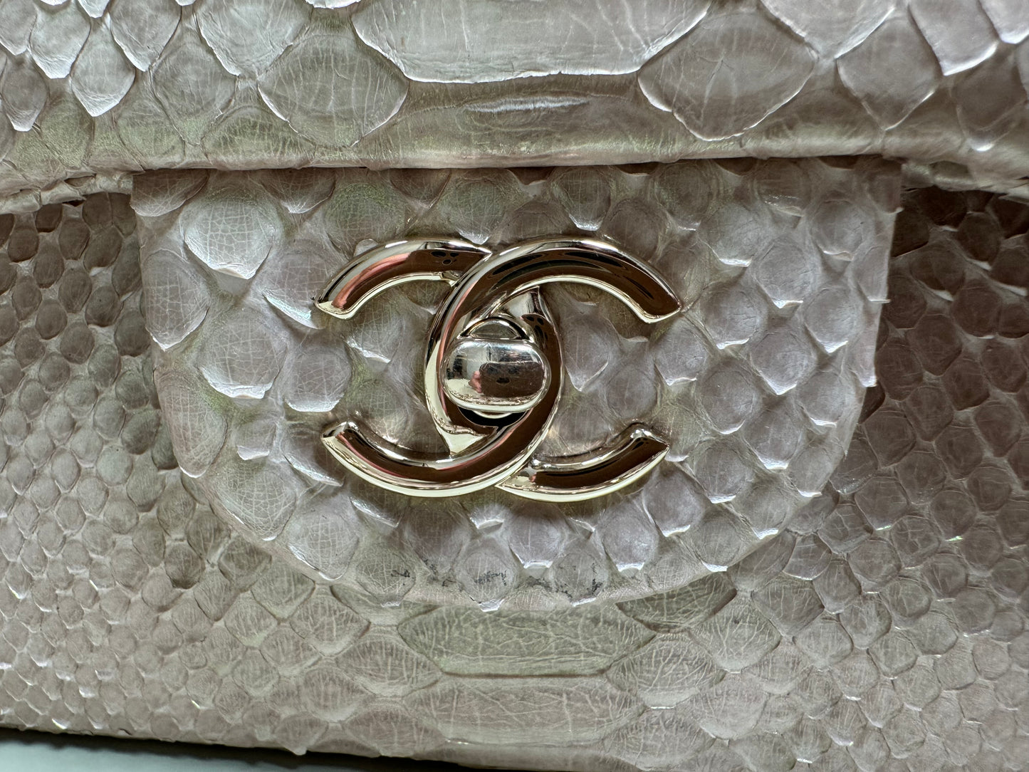 Preowned Chanel Jumbo Python GHW