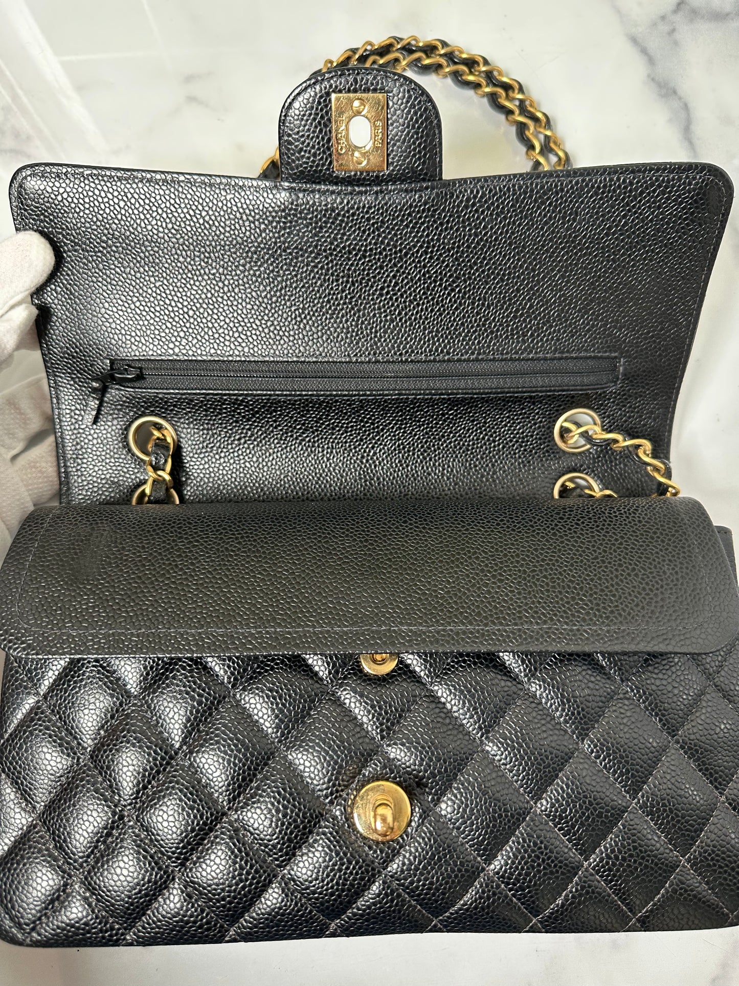 Preowned Vintage Chanel Classic Double Flap Medium GHW 8854609