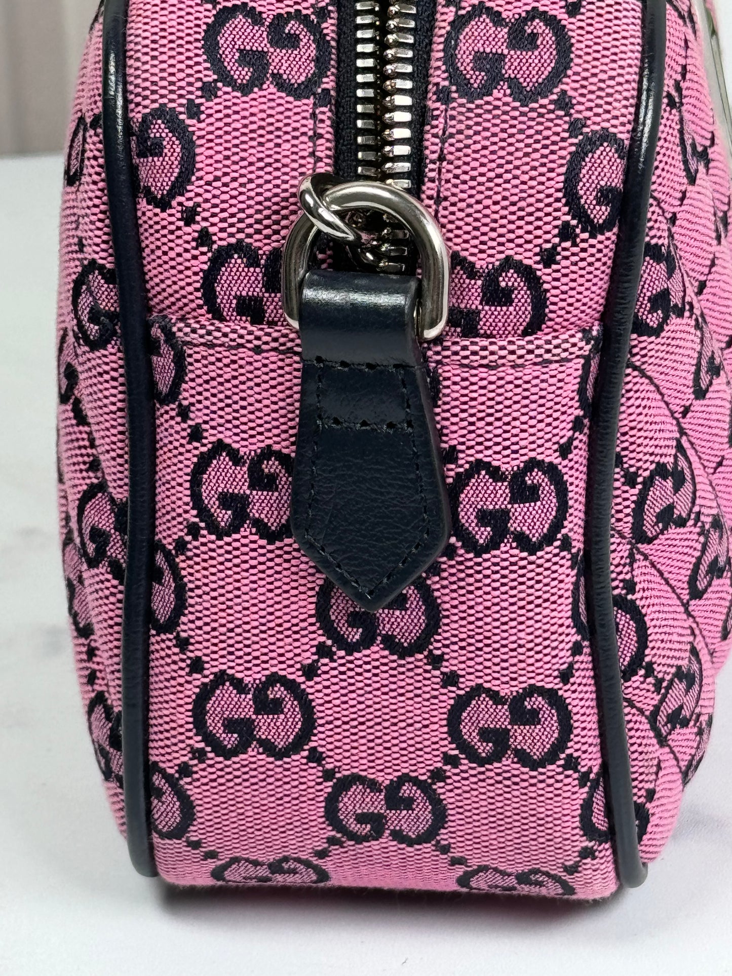 Preowned Gucci Marmont diagonal quilted GG canvass