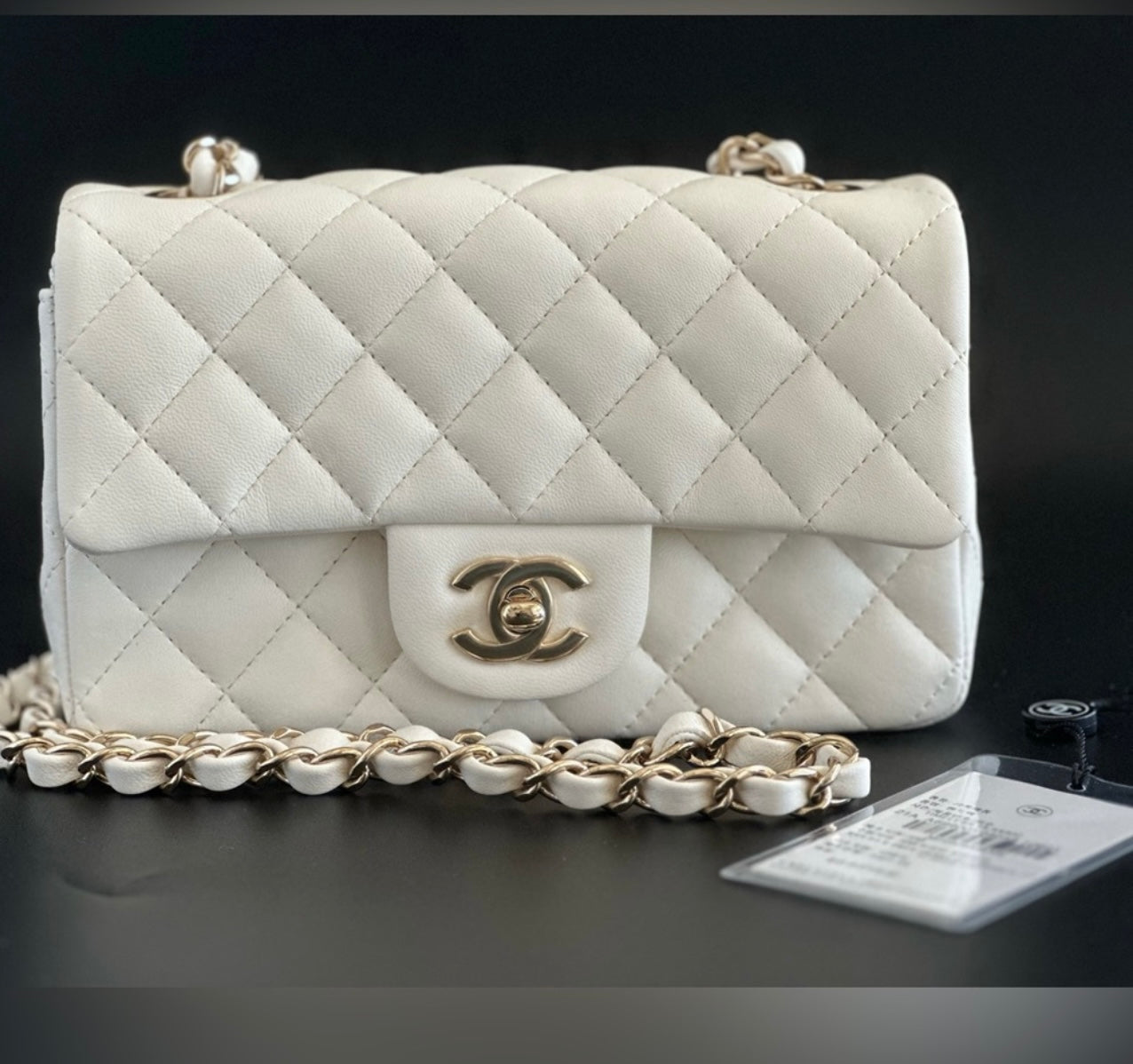 Preowned Chanel Mini Rectangular LGHW Microchip