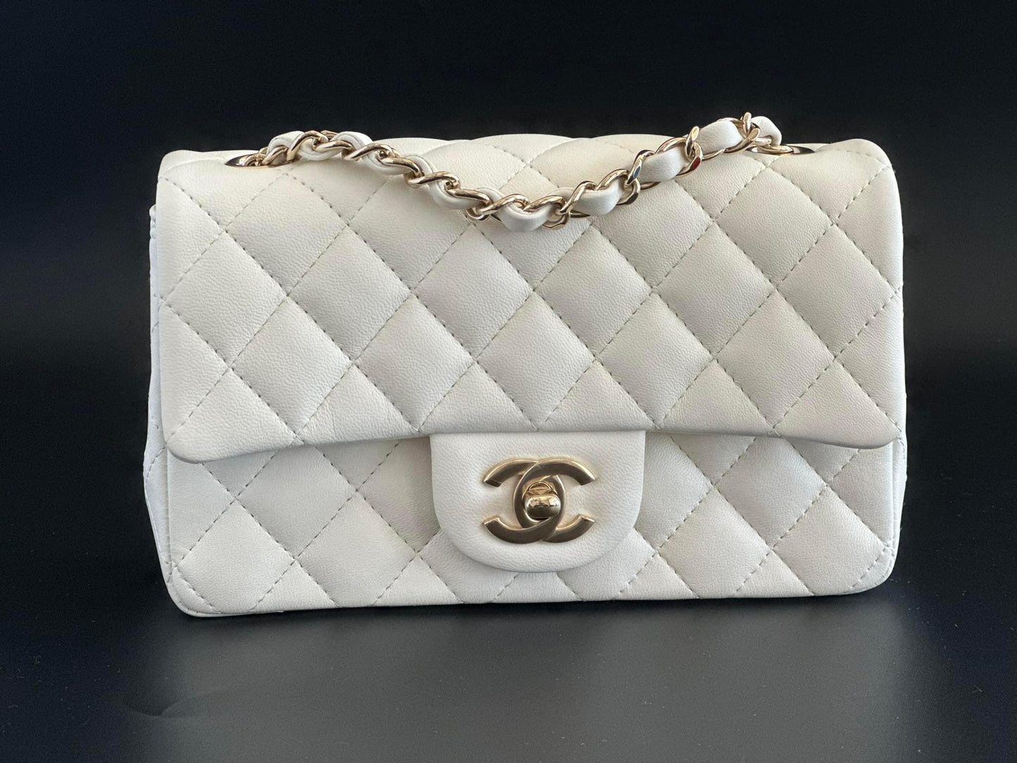 Preowned Chanel Mini Rectangular LGHW Microchip