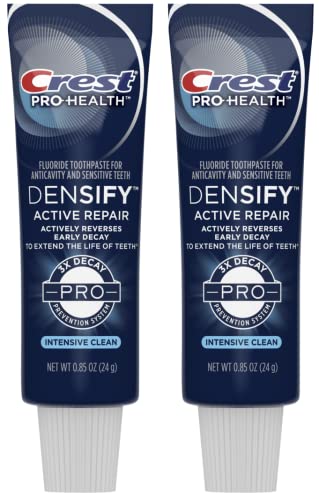 Crest Densify PRO-Health Intensive Clean Toothpaste, Travel Size 0.85 oz (24g) - Pack of 2